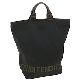 Fendi-FENDI Sac à Main Toile Noir 2291 26488 088 auth 38797-Noir