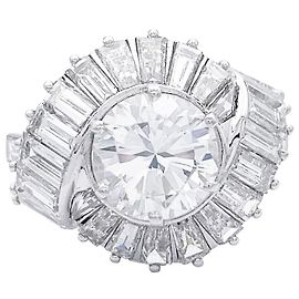 inconnue Diamond platinum ring 2,51 baguette surround side. Other