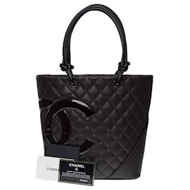 Chanel-bolsa tote cambon em couro marrom101138-Marrom