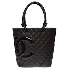 Chanel-sac cabas cambon en cuir marron-101138-Marron