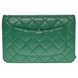 Chanel-CHANEL Wallet on Chain Bag in Green Leather - 101006-Green