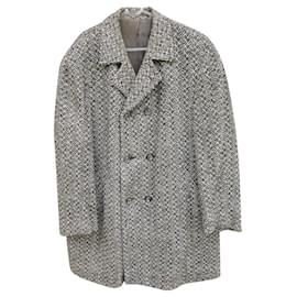 Autre Marque Greitt Grey Herringbone Tweed Wool Coat Grey