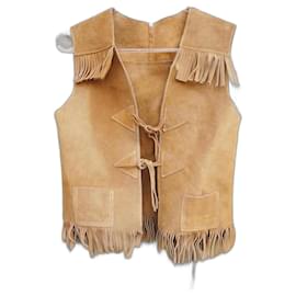 Autre Marque-vintage leather vest size S-Light brown