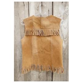 Autre Marque-vintage leather vest size S-Light brown