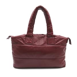 Chanel-Leather Coco Cocoon Tote Bag-Red