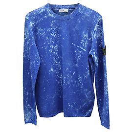 Stone Island Rundhalsausschnitt in Acid-Waschung aus blauer Baumwolle Blau