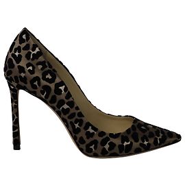 Jimmy Choo Romy 100 Décolleté Leopardate in Raso Multicolor Multicolore