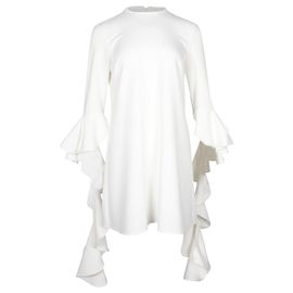 Ellery Kilkenny Robe courte à manches volantées en polyester blanc Blanc