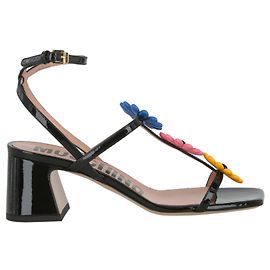 Sandales à talons à appliqués floraux Moschino Multicolore