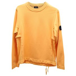 Sudadera de algodón naranja con cuello redondo y panel de malla Shadow Project de Stone Island Naranja