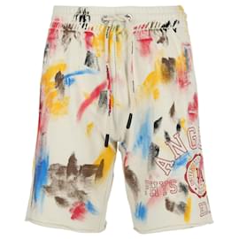 Palm Angels-Palm Angels Painted College Sweatshorts-White