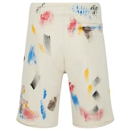 Palm Angels-Palm Angels Painted College Sweatshorts-White