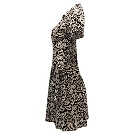 Diane Von Furstenberg-Diane von Furstenberg Printed Wrap Dress in Brown and Cream Silk -Other