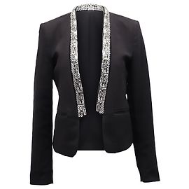 Michael Kors Crystal Embellished Blazer in Black Acrylic  Black