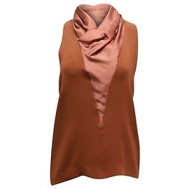 Haider Ackermann Scarf Drape Sleeveless Top aus ziegeloranger Satinseide Orange