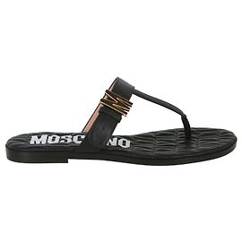 Moschino Logo Thong Sandals Black