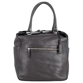 Joseph-Joseph Zipper Front Handle Bag in Black leather -Black