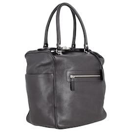 Joseph-Joseph Zipper Front Handle Bag in Black leather -Black