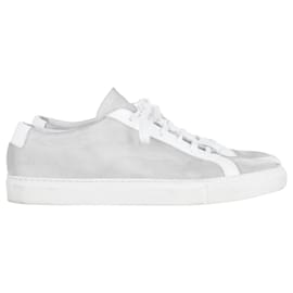 Autre Marque-Common Projects Achilles Low Top Sneakers in Silver Leather-Silvery,Metallic