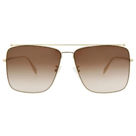 Alexander McQueen Gafas de sol de metal con montura cuadrada Dorado Metálico