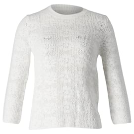 Comme Des Garcons-Maglia Commes Des Garcons Girocollo Crochet in Cotone Bianco-Bianco