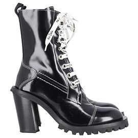Anfibi stringati Acne Studios in pelle verniciata nera Nero