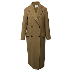 Abrigo largo oversize de lana beige Sandro Paris Beige