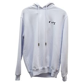 Off White Felpa con cappuccio Off-White Basic Logo in cotone azzurro Blu Blu chiaro