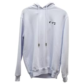 Off White Off-White Basic Logo Hoodie aus hellblauer Baumwolle Blau Hellblau