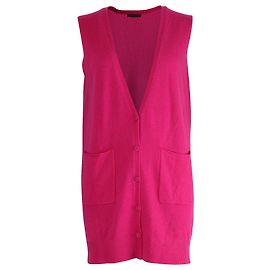 Theory Theorie ärmellose Strickjacke aus rosa Wolle Pink