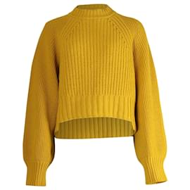 Sacai-Sacai Ribbed Sweater in Yellow Wool-Yellow