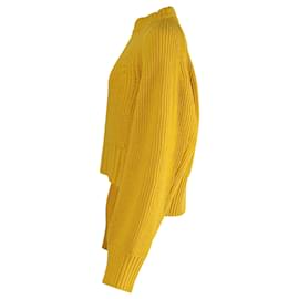 Sacai-Sacai Ribbed Sweater in Yellow Wool-Yellow