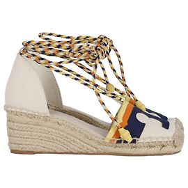 Laguna Tory Burch 60 Espadrille Compensée en Toile Multicolore Autre Imprimé python