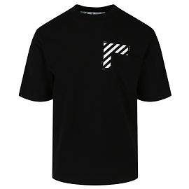 Off White Off-White Diag Kurzarmhemd mit eckigen Taschen Schwarz