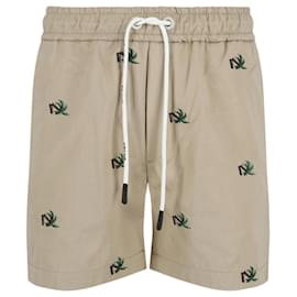 Palm Angels-Palm Angels Broken Palm Shorts-Beige