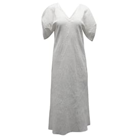 Autre Marque-Mara Hoffman Gracen Kleid mit Puffärmeln aus weißer Baumwolle-Weiß,Roh