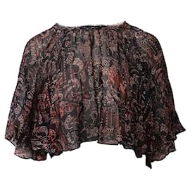 Iro-Iro Anida Sheer Paisley Crop Blouse en Viscose Multicolore-Multicolore