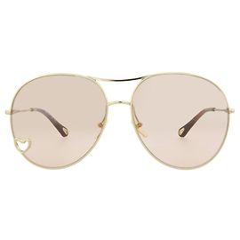 Chloé Aviator-Style Metal Sunglasses Golden Metallic