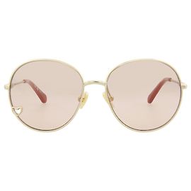 Óculos de sol de metal com armação redonda Chloé Kids Dourado Metálico