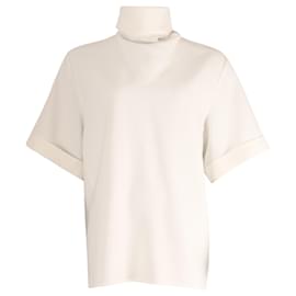 Ellery-Ellery Hopper Cowl Top in White Polyester-White