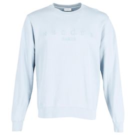 Sweatshirt mit Sandro Paris-Logostickerei aus hellblauer Bio-Baumwolle Blau Hellblau