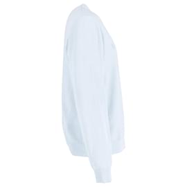 Sandro-Sandro Paris Logo Embroidered Sweatshirt in Light Blue Organic Cotton -Blue,Light blue