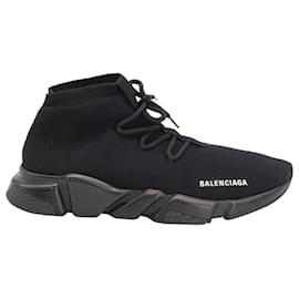 Balenciaga-Balenciaga Speed Lace Up Sneakers in Black Polyester -Black