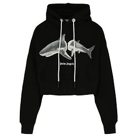 Sweat à capuche court requin Palm Angels Noir