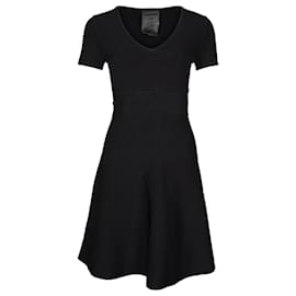 Alexander Wang-Alexander Wang A-Line V-Neck Dress in Black Rayon-Black