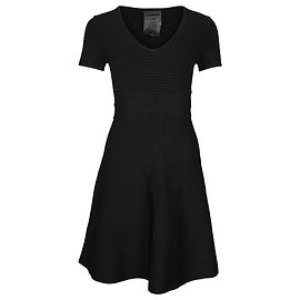 Alexander Wang A-Linien-Kleid mit V-Ausschnitt aus schwarzem Viskose Schwarz