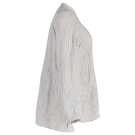 Acne-Acne Studios – Gestreifte, ausgestellte Bluse aus mehrfarbigem Leinen-Mehrfarben