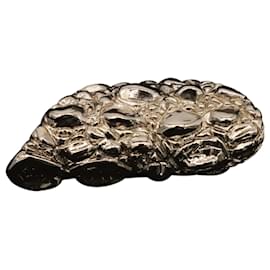 Givenchy-Anel de pele de crocodilo Givenchy em metal prateado-Prata,Metálico