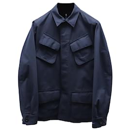 Ralph Lauren-Ralph Lauren Ripstop Utility Jacket in Navy Blue Cotton-Navy blue