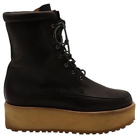 Gabriela Hearst Bottes à Plateforme David en Cuir Noir Noir